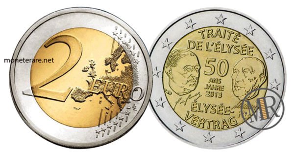 2 Euro Francia 2013 Trattato DellEliseo Valore Della Moneta