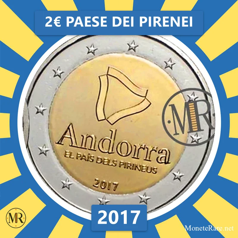 2€ Paese dei Pirenei 2017 Andorra (foto moneta)