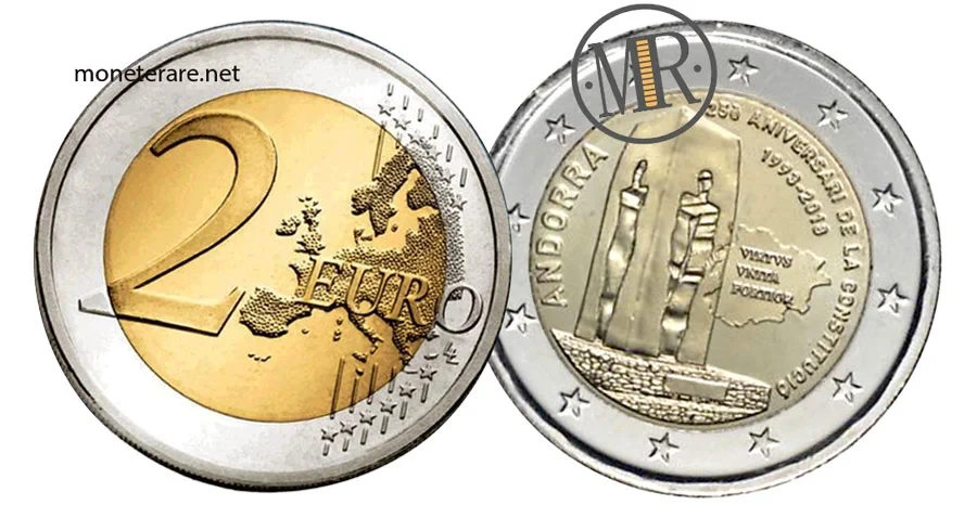 2 Euro Commemorativi Andorra 2018 Costituzione di Andorra