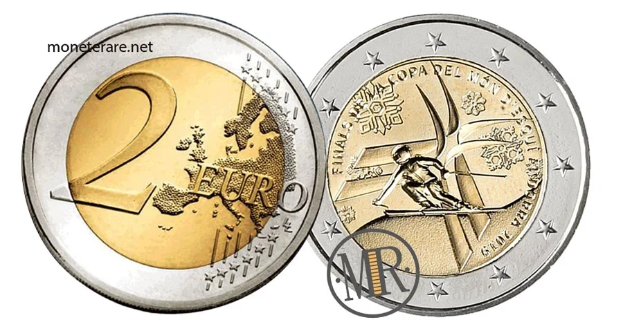 2 Euro Commemorativi Andorra 2019 Coppa del Mondo di sci alpino