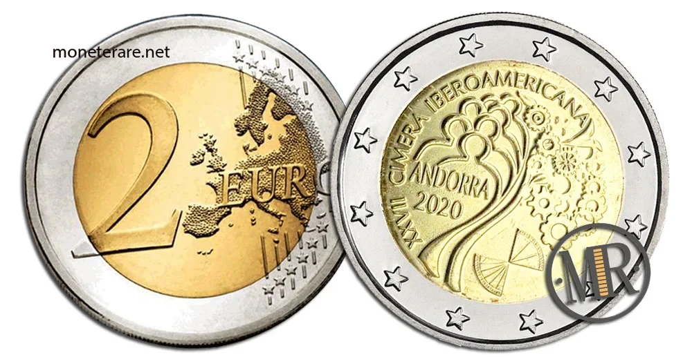 2 Euro Commemorativi Andorra 2020 Vertice Iberoamericano