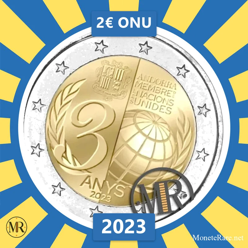 2€ ONU 2023 Andorra (foto moneta)
