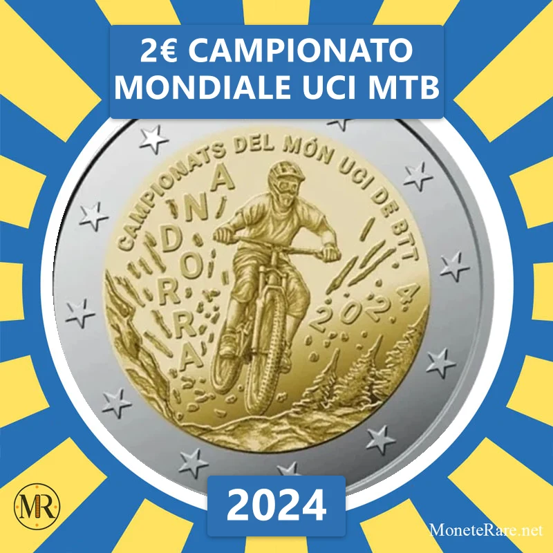 2€ Campionato Mondiale UCI MTB 2024 Andorra (foto moneta)
