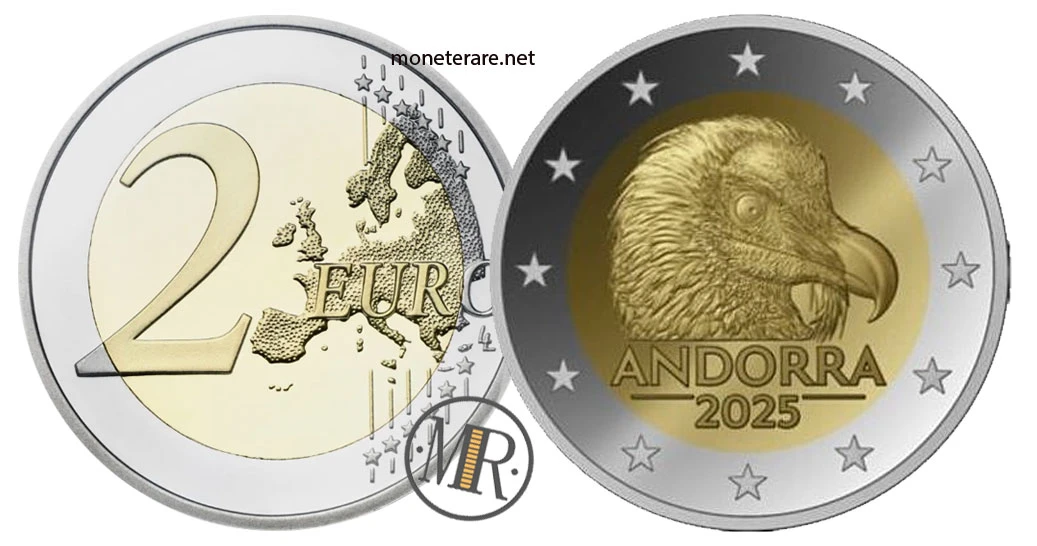 2 Euro Commemorativi Andorra 2025 – Trencalòs (Gyps fulvus)