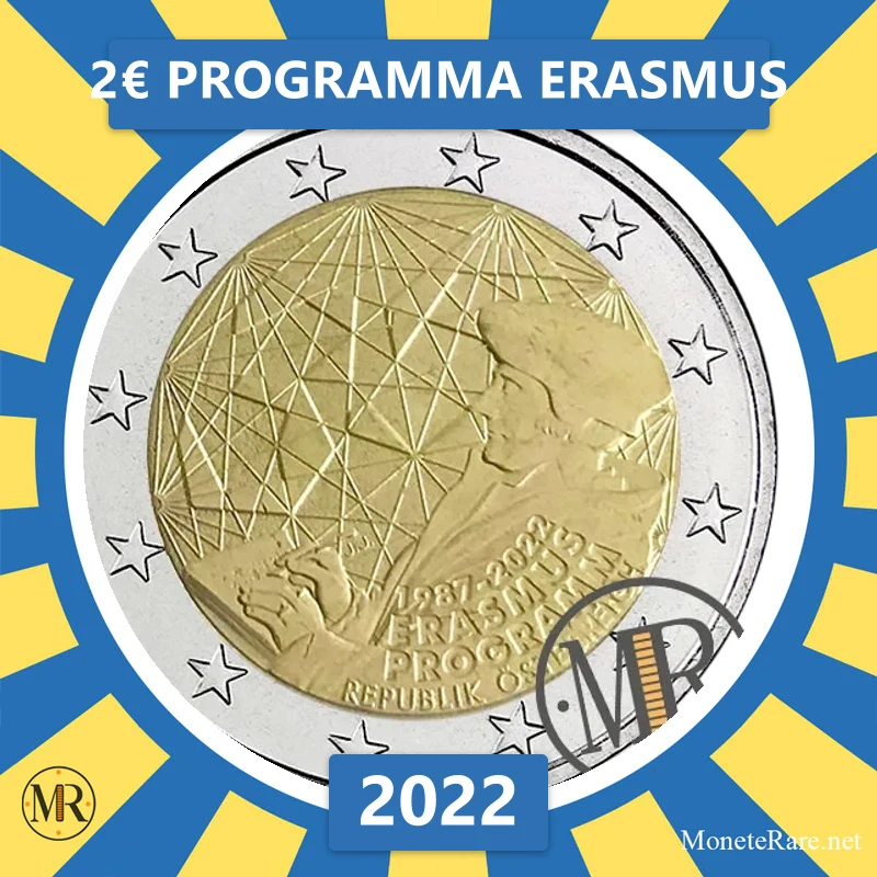 2€ Programma Erasmus 2022 Austria 2€ Programma Erasmus 2022 Austria (foto moneta)