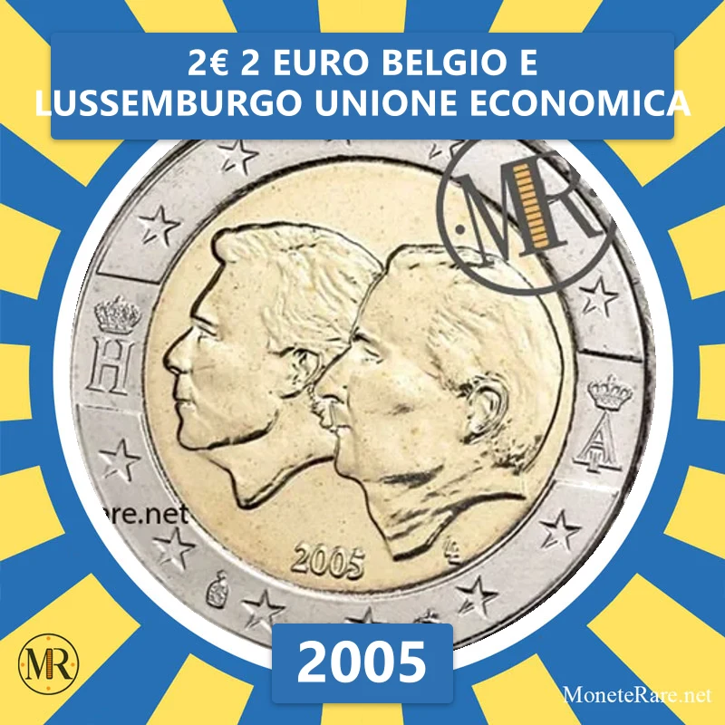 2€ 2 Euro Belgio e Lussemburgo Unione Economica 2005 Belgio 2€ 2 Euro Belgio e Lussemburgo Unione Economica 2005 Belgio (foto moneta)