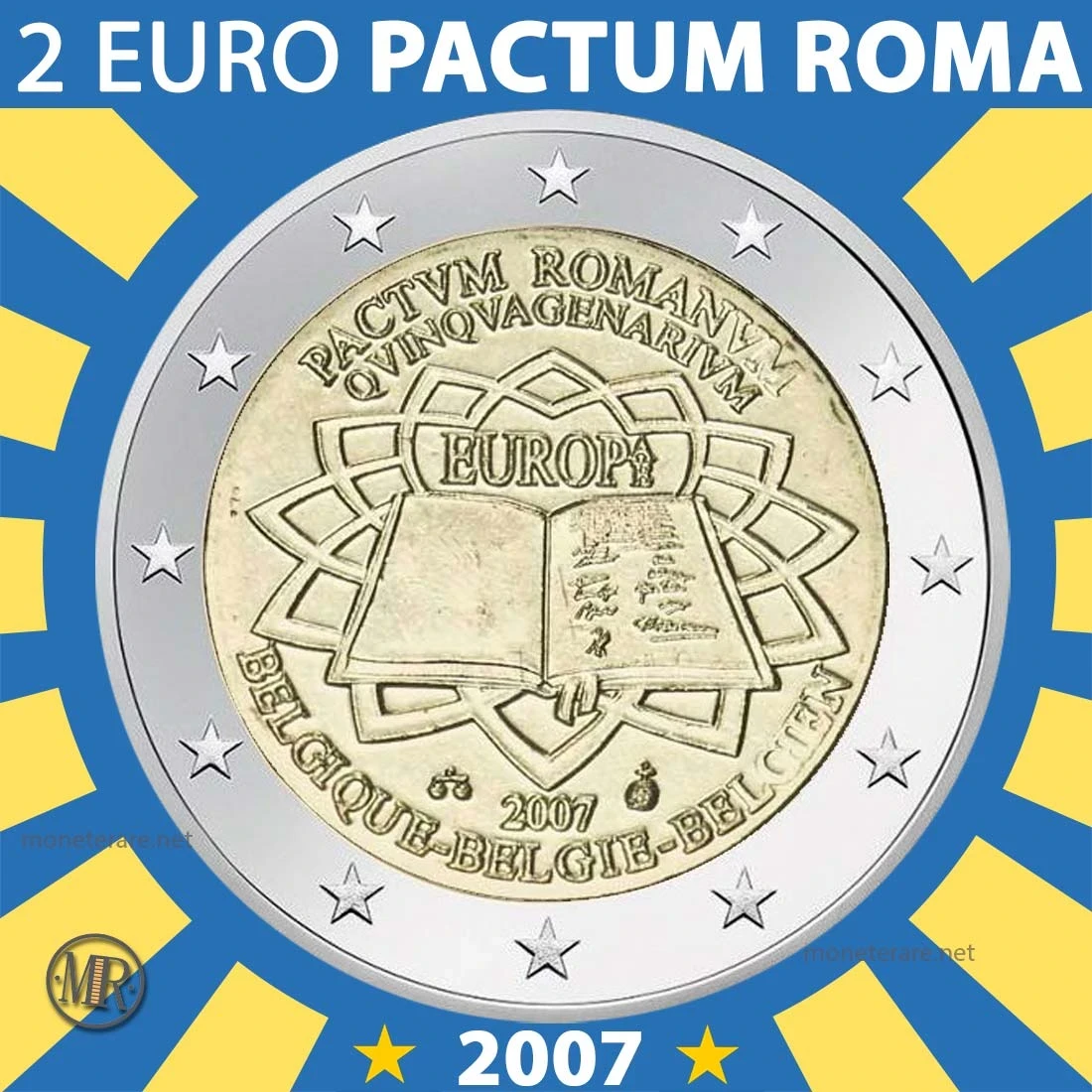 2€ 2 Euro Firma del Trattato di Roma 2007 Belgio 2€ 2 Euro Firma del Trattato di Roma 2007 Belgio (foto moneta)