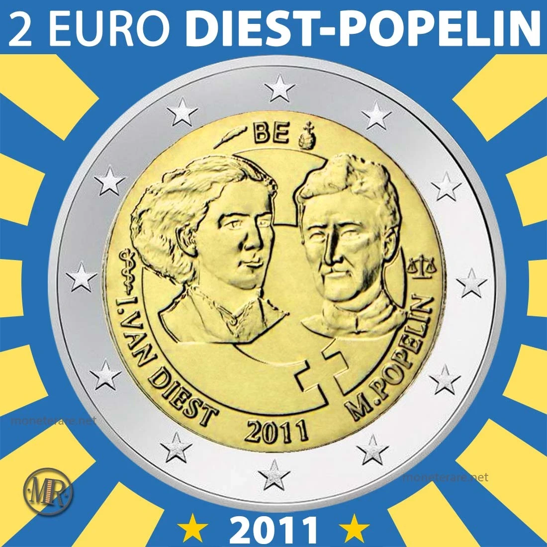 2€ 2 Euro Giornata della Donna (Van Diest 2011 Belgio 2€ 2 Euro Giornata della Donna (Van Diest 2011 Belgio (foto moneta)