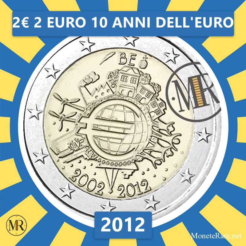 2€ 2 Euro 10 anni dell'EURO 2012 Belgio 2€ 2 Euro 10 anni dell'EURO 2012 Belgio (foto moneta)