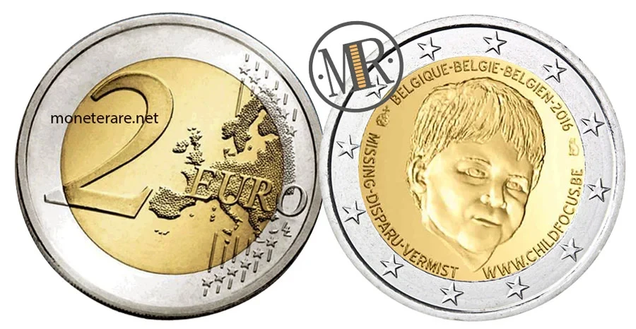 2 Euro Commemorativi Belgio 2016 Bambini Scomparsi