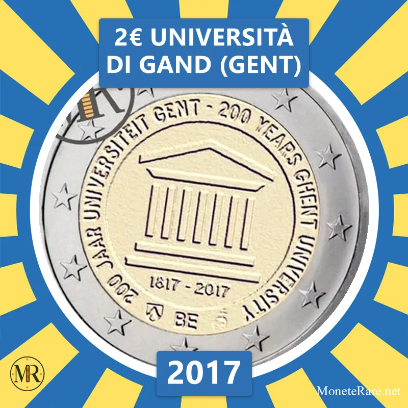2€ Università di Gand (Gent) 2017 Belgio 2€ Università di Gand (Gent) 2017 Belgio (foto moneta)