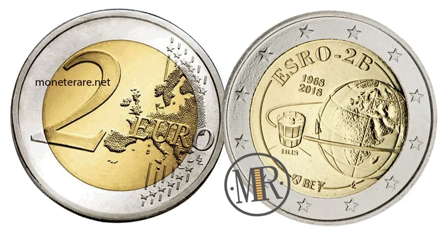2 Euro Commemorativi Belgio 2018 Satellite ESRO-2B