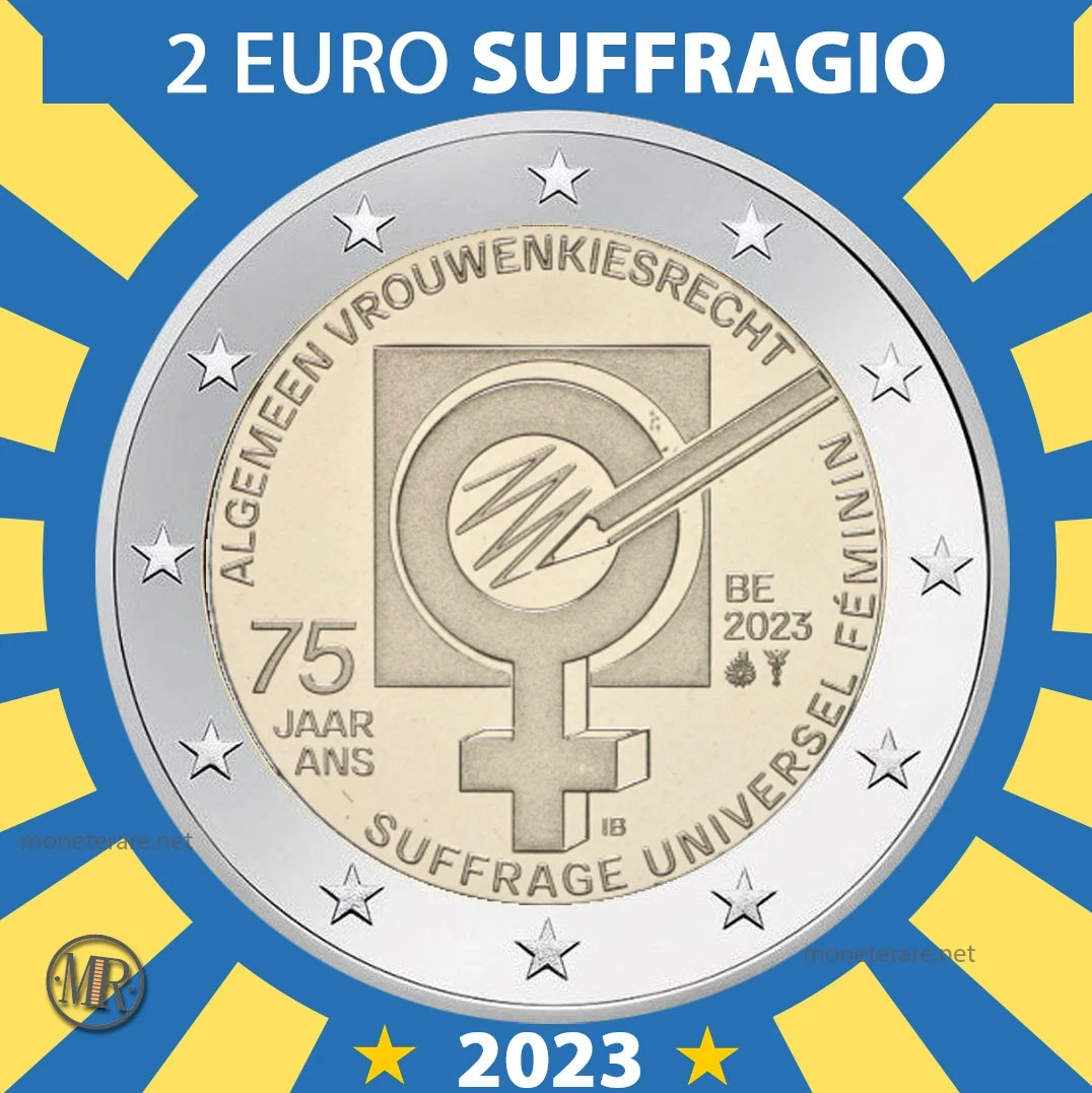 2€ 2 Euro Suffragio femminile 2023 Belgio 2€ 2 Euro Suffragio femminile 2023 Belgio (foto moneta)