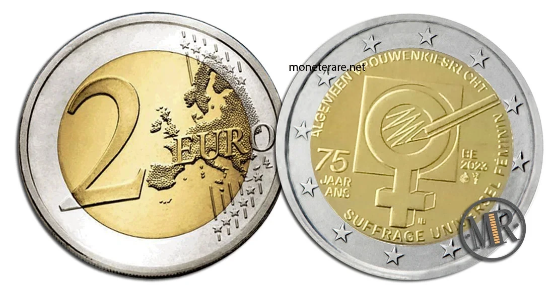 2 Euro Commemorativi Belgio 2023 Suffragio Femminile in Belgio