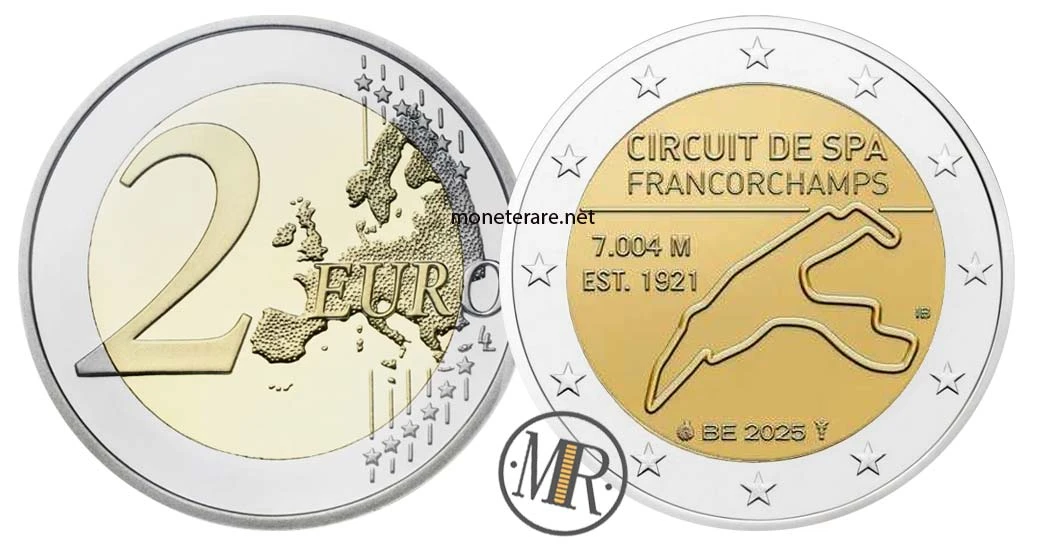 2 Euro Commemorativi Belgio 2025 – Circuit de Spa-Francorchamps