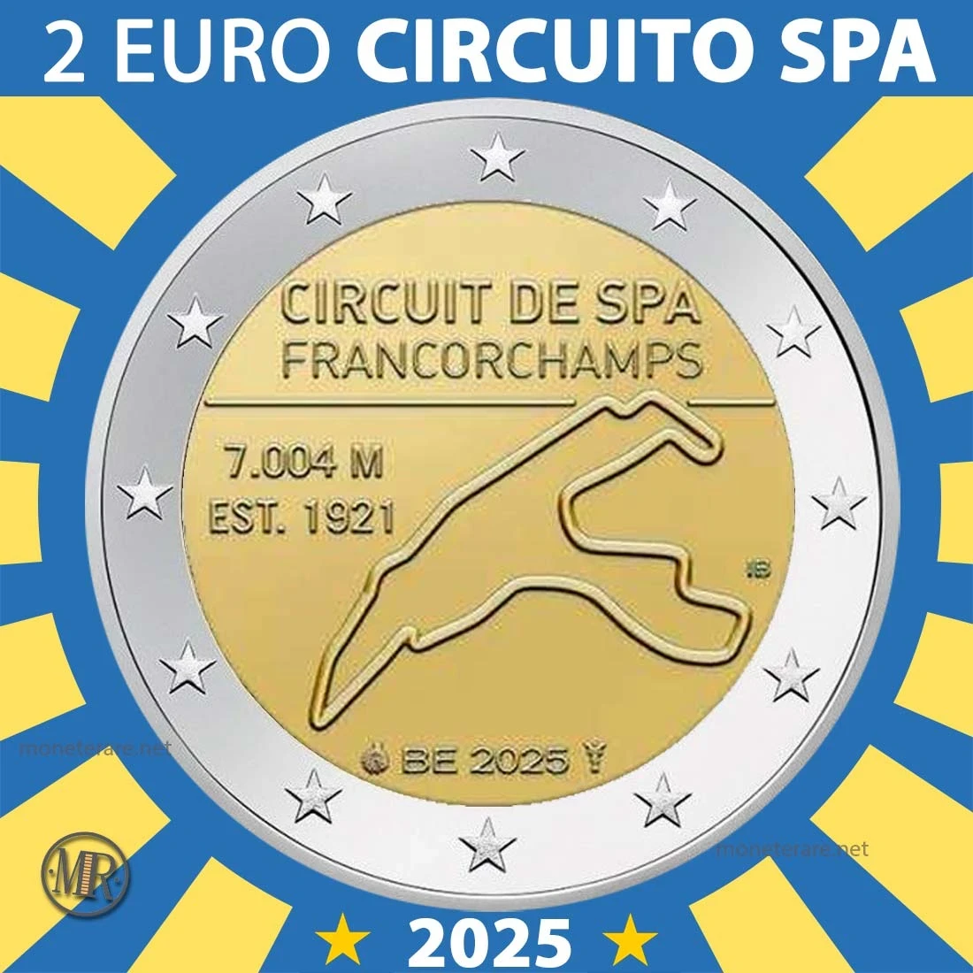 2€ Circuit de Spa 2025 Belgio 2€ Circuit de Spa 2025 Belgio (foto moneta)