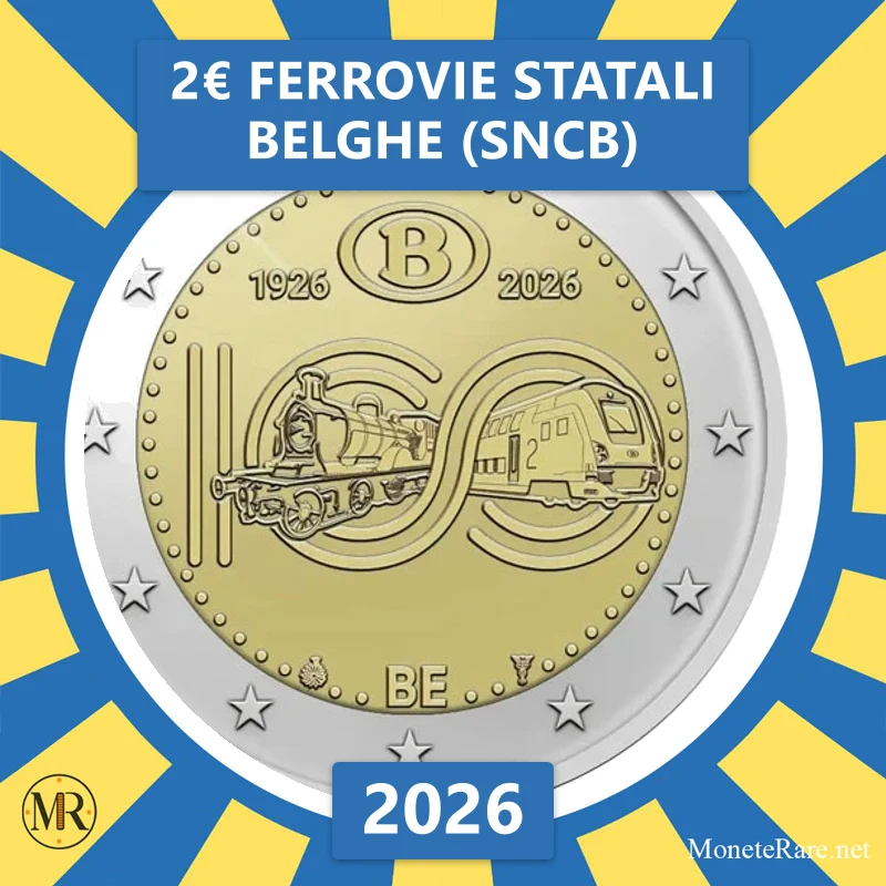 2€ Ferrovie statali belghe (SNCB) 2026 Belgio (foto moneta)