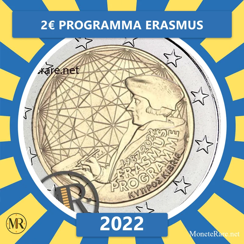 2€ Programma Erasmus 2022 Cipro (foto moneta)