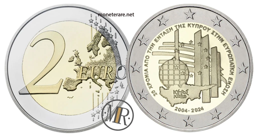 2 Euro Commemorativi Cipro 2024 – 20° anniv. adesione UE
