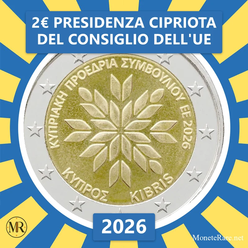 2€ Presidenza cipriota del Consiglio dell'UE 2026 Cipro (foto moneta)