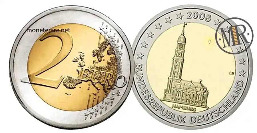 2 Euro Commemorativi 2008 San Michele ad Amburgo