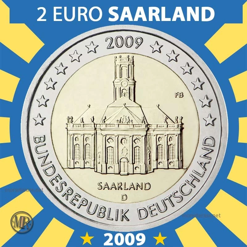 2€ Saarland: “Chiesa di San Luigi a Saarbrücken” 2009 Estonia 2€ Saarland: “Chiesa di San Luigi a Saarbrücken” 2009 Estonia (foto moneta)
