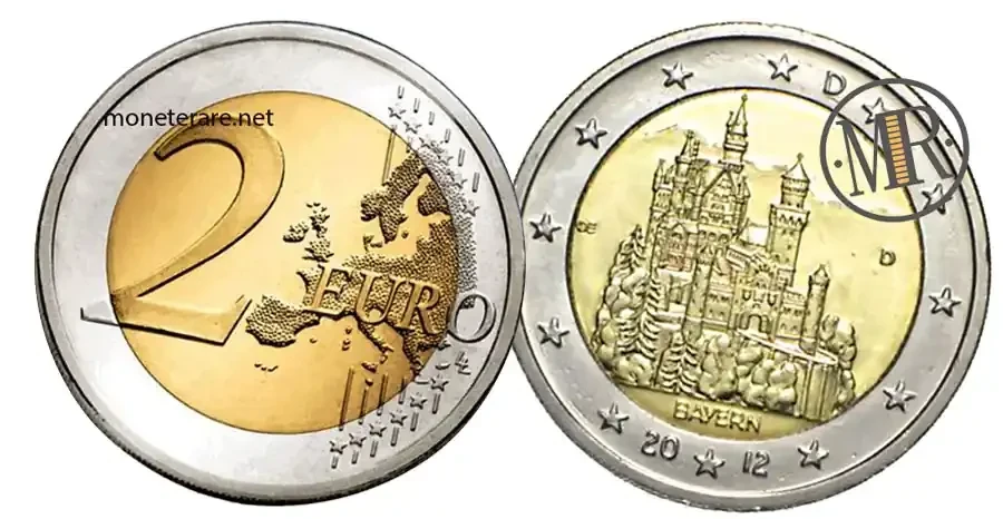 2 Euro Commemorativi Germania 2012 Castello di Neuschwanstein Bayern