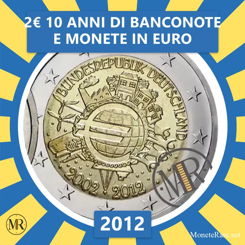 2€ 10 anni di banconote e monete in euro 2012 Estonia 2€ 10 anni di banconote e monete in euro 2012 Estonia (foto moneta)