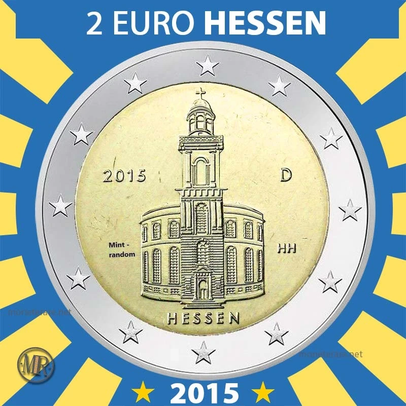 2€ Hessen: “Chiesa di San Paolo a Francoforte” 2015 Estonia 2€ Hessen: “Chiesa di San Paolo a Francoforte” 2015 Estonia (foto moneta)
