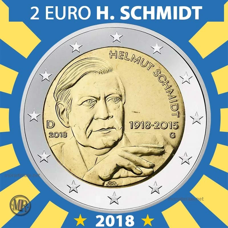 2€ 100° anniv. nascita Helmut Schmidt 2018 Estonia 2€ 100° anniv. nascita Helmut Schmidt 2018 Estonia (foto moneta)