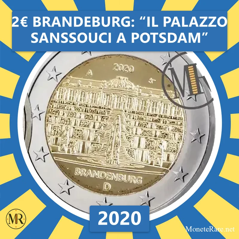 2€ Brandeburg: “Il palazzo Sanssouci a Potsdam” 2020 Estonia 2€ Brandeburg: “Il palazzo Sanssouci a Potsdam” 2020 Estonia (foto moneta)