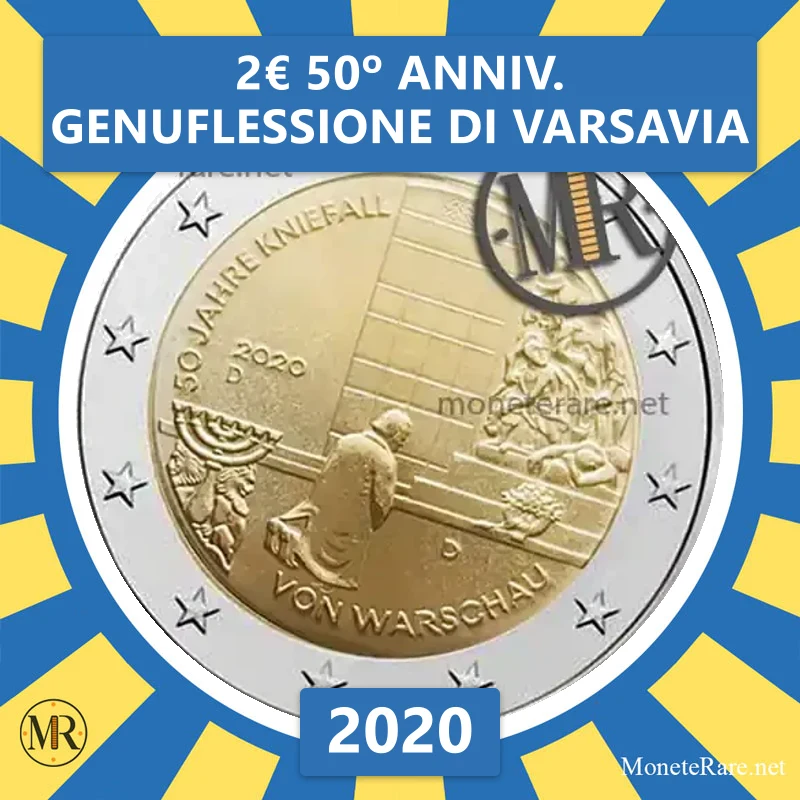 2€ 50º anniv. genuflessione di Varsavia 2020 Estonia (foto moneta)