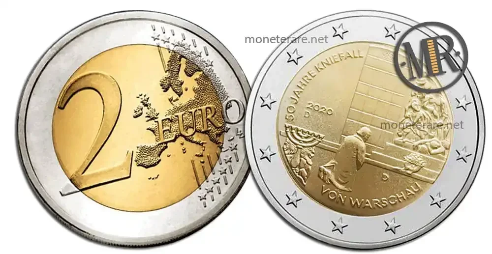 2 Euro Commemorativi Germania 2020 La Genuflessione di Varsavia