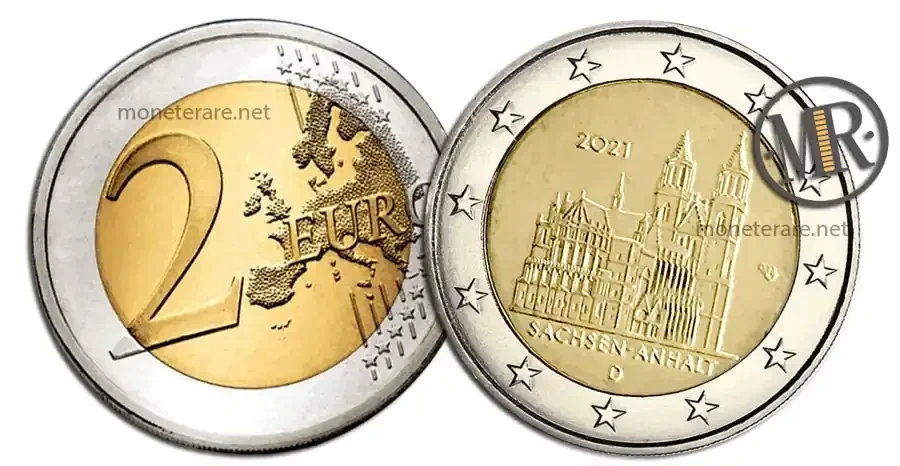 2 Euro Commemorativi Germania 2021 Duomo di Magdeburgo