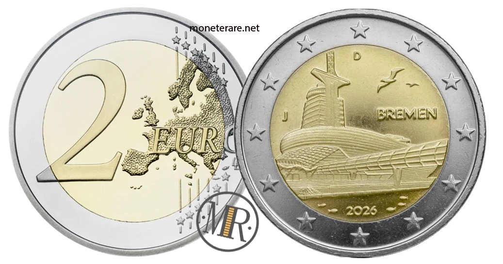 2 Euro Commemorativi Germania 2026 – Bremen — Klimahaus Bremerhaven