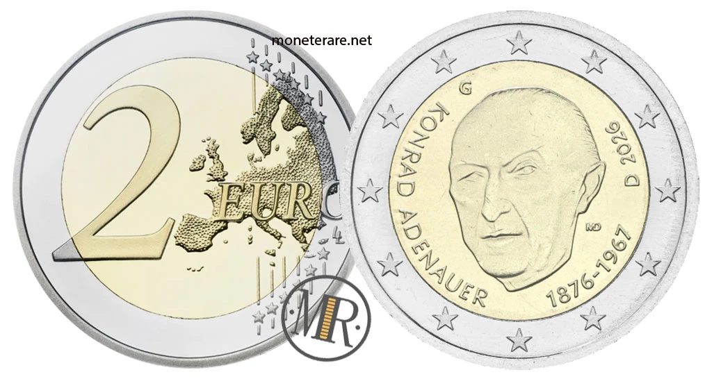2 Euro Commemorativi Germania 2026 – Konrad Adenauer