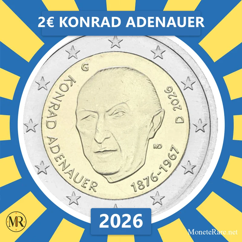 2€ Konrad Adenauer 2026 Estonia (foto moneta)