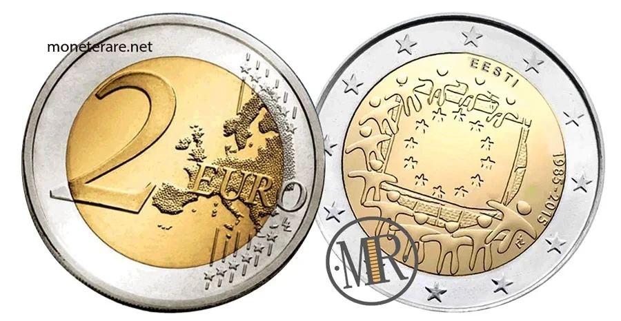 2 Euro Commemorativi Estonia 2015 – Bandiera Europea