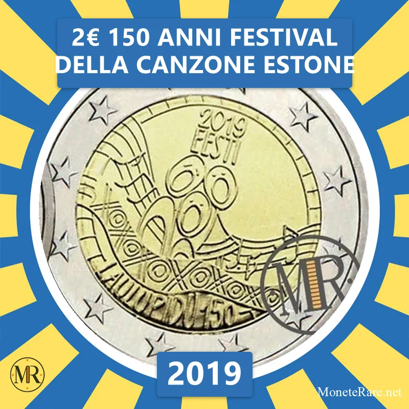 2€ 150 Anni Festival della Canzone Estone 2019 Estonia (foto moneta)