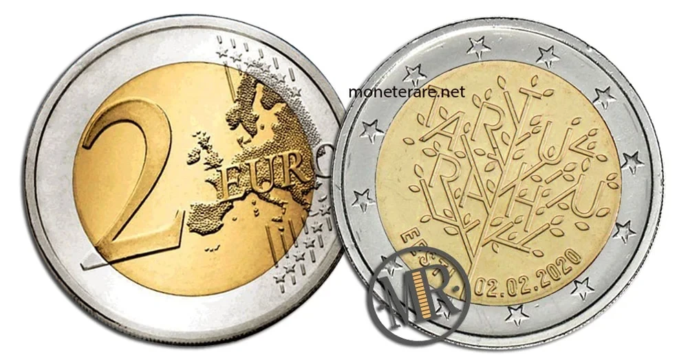 2 Euro Commemorativi Estonia 2020 – Trattato di Tartu