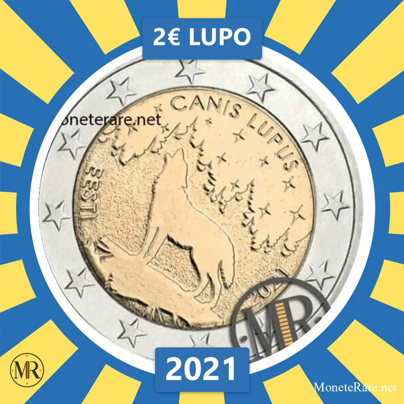 2€ Lupo 2021 Estonia (foto moneta)