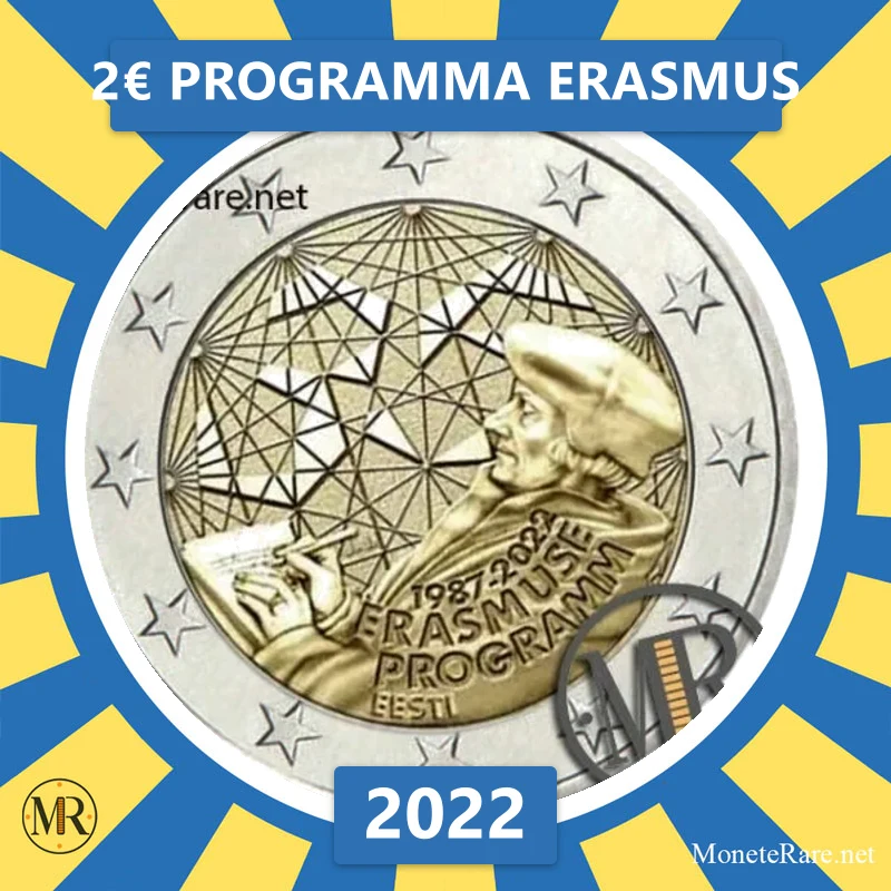 2€ Programma Erasmus 2022 Estonia (foto moneta)