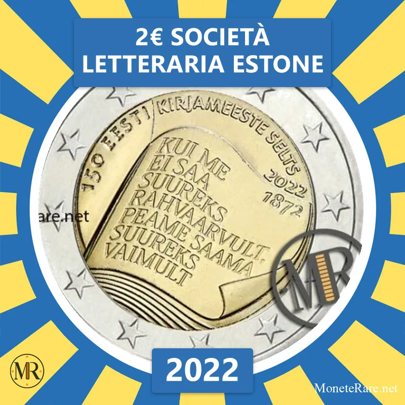 2€ Società Letteraria Estone 2022 Estonia (foto moneta)