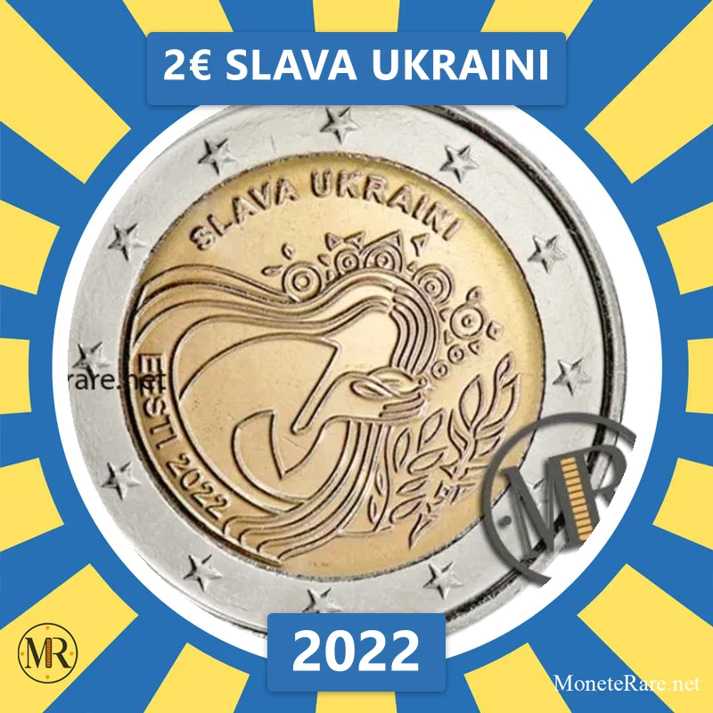 2€ Slava Ukraini 2022 Estonia (foto moneta)