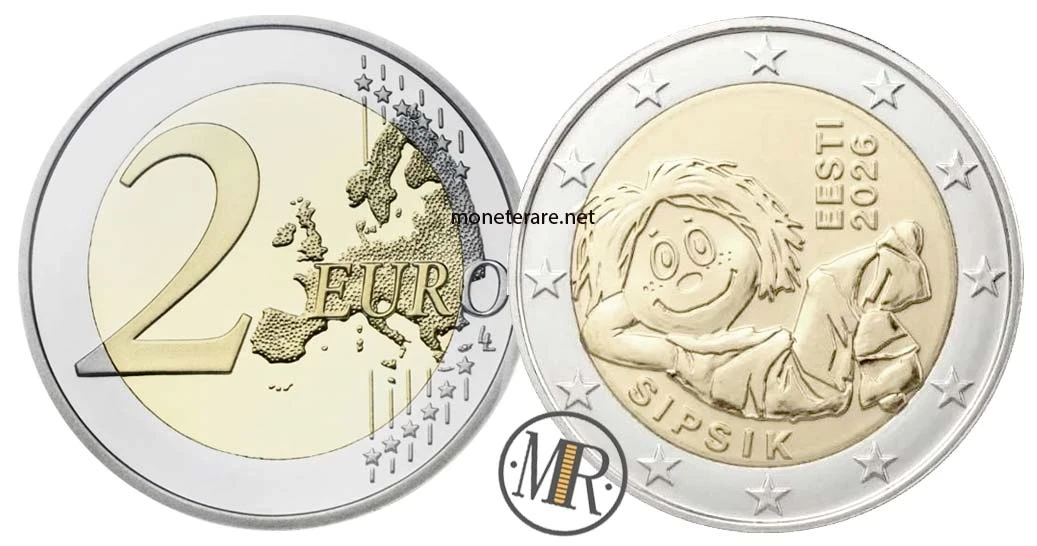 2 Euro Commemorativi Estonia 2026 – Sipsik
