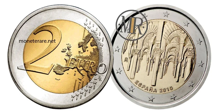 2 Euro Commemorativi Spagna 2010 Cattedrale di Córdoba Patrimonio dell