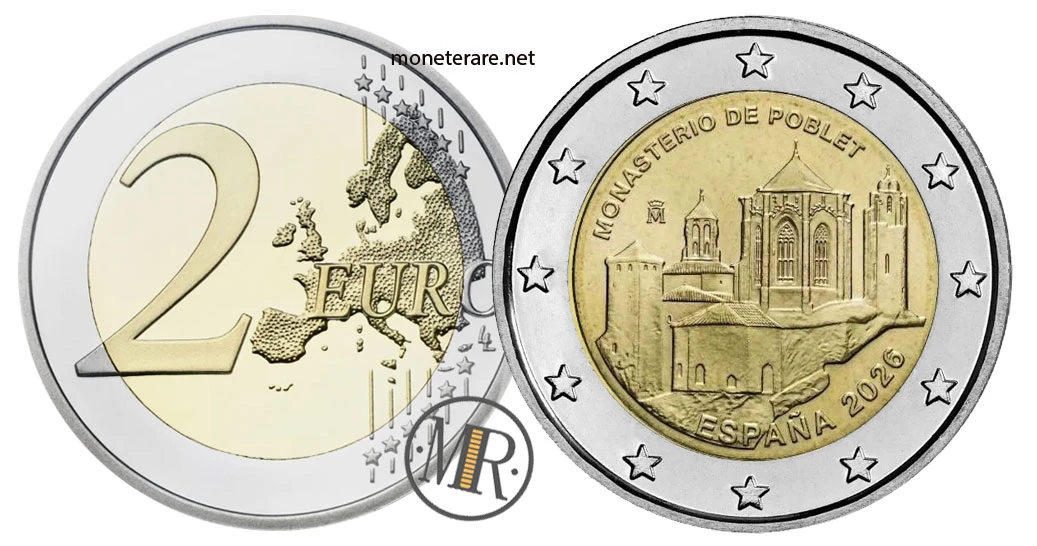 2 Euro Commemorativi Spagna 2026 – Monastero di Santa Maria di Poblet
