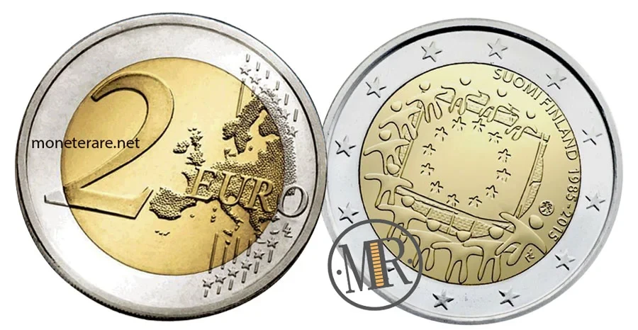 2 Euro Commemorativi Finlandia 2015 - Bandiera Europea
