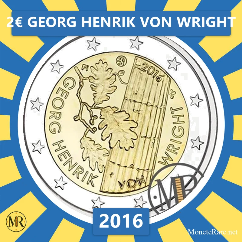 2€ Georg Henrik von Wright 2016 Finlandia 2€ Georg Henrik von Wright 2016 Finlandia (foto moneta)