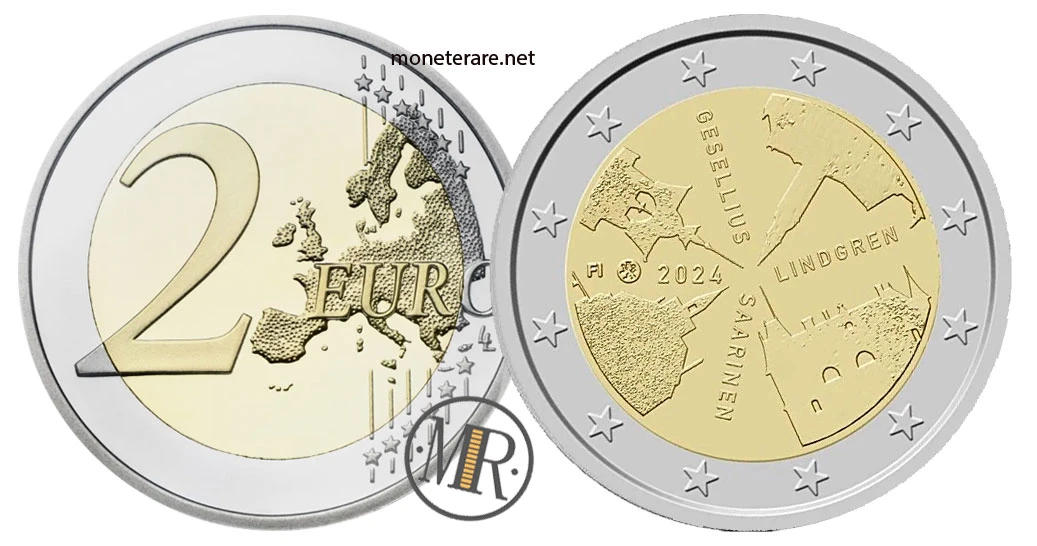 2 Euro Commemorativi Finlandia 2024 – Gesellius, Lindgren, Saarinen — architettura finlandese